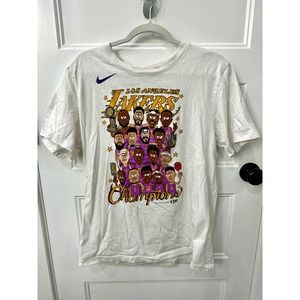 Nike Los Angeles Lakers Champions Short Sleeve Graphic T Shirt White Large